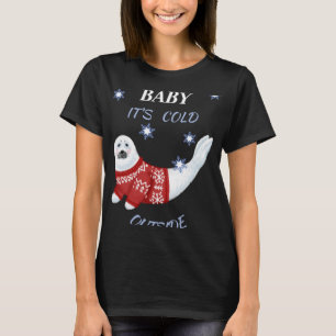Camiseta Bebé Adorable Está Frío Afuera Foca De In