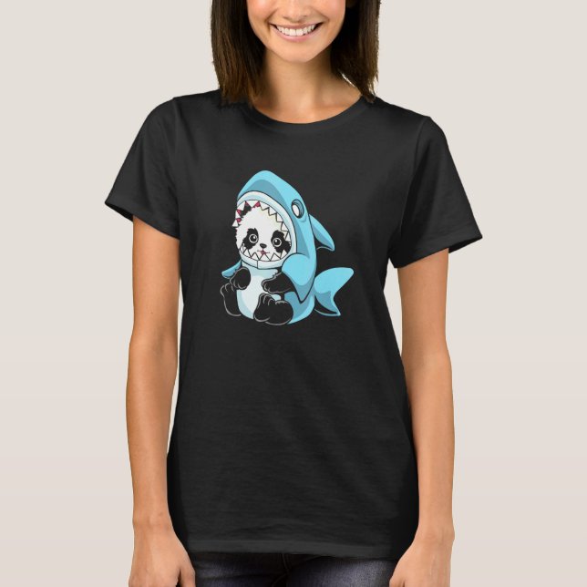 Camiseta Bebé adorable Panda Shark (Anverso)