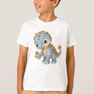 Camiseta Bebé Ankylosaurus Azul Adorable con Caracoles para