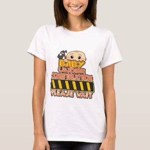 Camiseta bebé bajo construcción, maternidad divertida