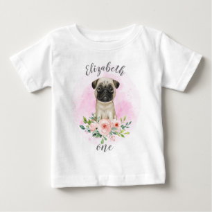 Camiseta bebé bebé Pug