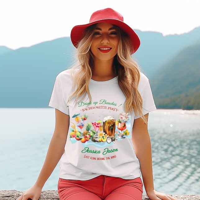 Camiseta Bebe Bebidas Cocktail Fruit Bachelorette Party (Drink Up Beaches Cocktail Fruit Bachelorette Party T-Shirt)