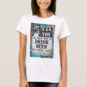 Camiseta Bebe Beer - Funny Vintage Ad
