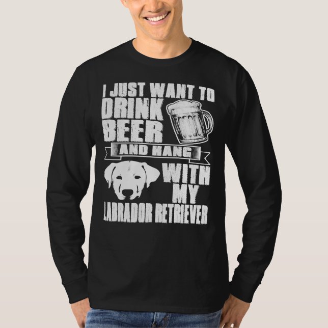 Camiseta Bebe Beer Hang Con Perro Recuperador De Labrador (Anverso)