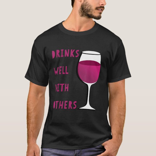 Camiseta Bebe bien con otros divertidos cristales de vino p (Anverso)