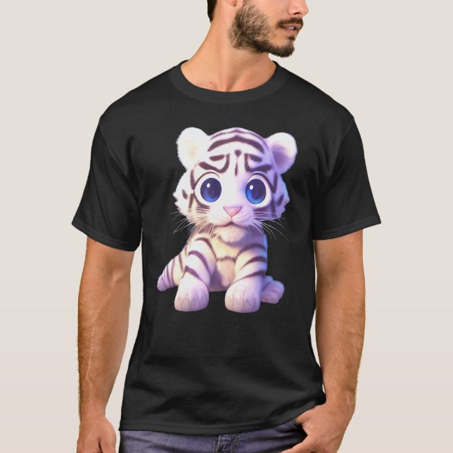 Camiseta Bebé Blanco Tigre Cachorro Articulo De Arte Para N (Anverso)