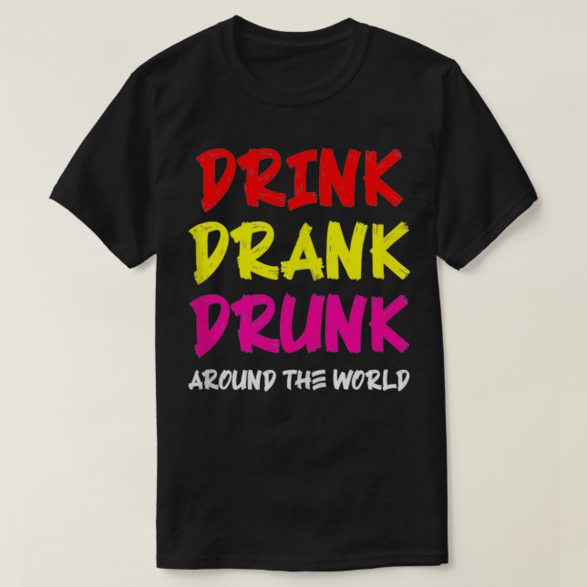 Camiseta Bebe Borracho En Todo El Mundo (Diseño del anverso)