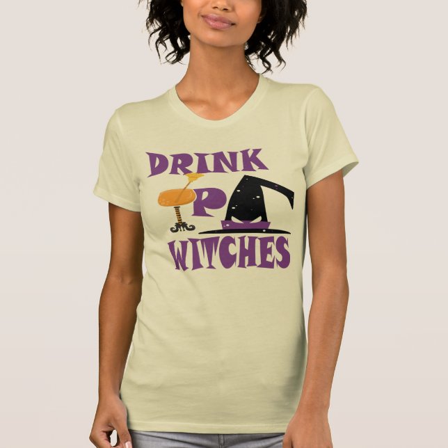 Camiseta Bebe brujas vino Funny Spooky Halloween Tee (Anverso)