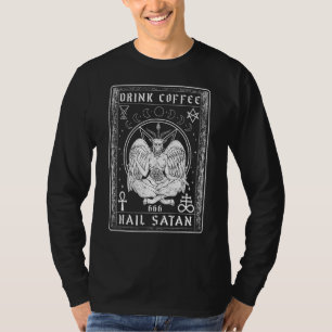 Camiseta Bebe Café Alabado Sea Satan I Carta de Tarot Satán