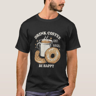 Camiseta Bebe Café Come Bagels Sé Feliz