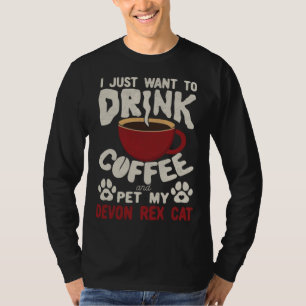 Camiseta Bebe Café Y Acaricia A Mi Gato Devon Rex Dichos Ga