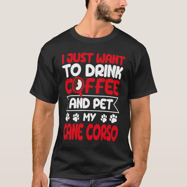 Camiseta Bebe café y Mascota mi humor cane corso perro (Anverso)