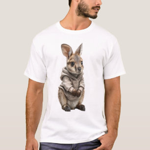Camiseta Bebé canguro lindo en una sudadera con capucha aco
