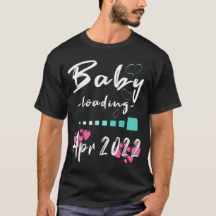 Camiseta Bebé cargando Abril 2022 Espero Madre Pregnan
