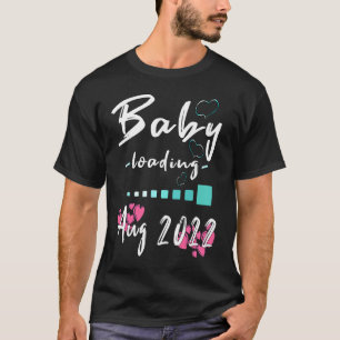 Camiseta Bebé cargando Agosto 2022 Espero Madre Embarazada