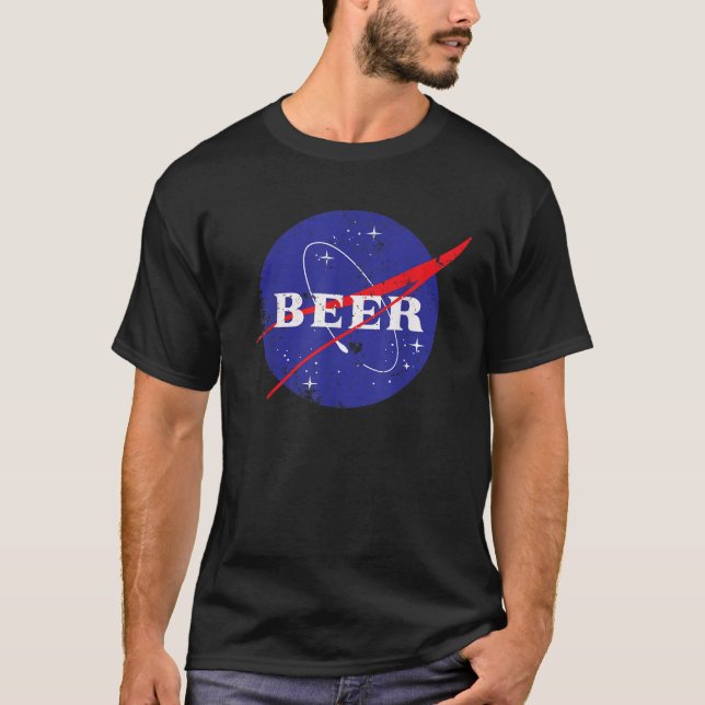 Camiseta Bebe Cerveza Artesanal En El Espacio Gracioso Astr (Anverso)