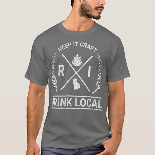 Camiseta Bebe cerveza artesanal local Rhode Island (Anverso)