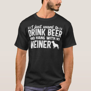 Camiseta Bebe Cerveza Funny Weiner Daschund Perro Padre Pad