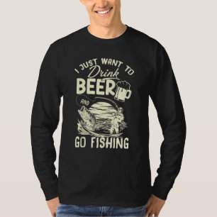 Camiseta Bebe Cerveza Ir Pesca Bebida Pescador Angler