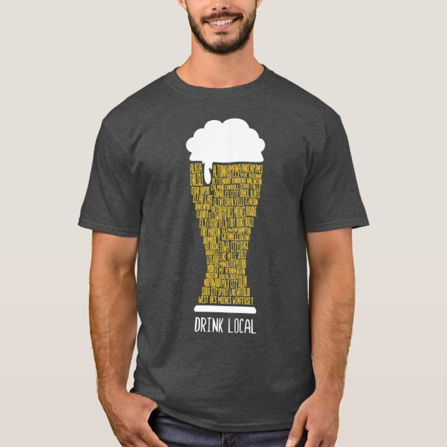 Camiseta Bebe cerveza local Iowa (Anverso)