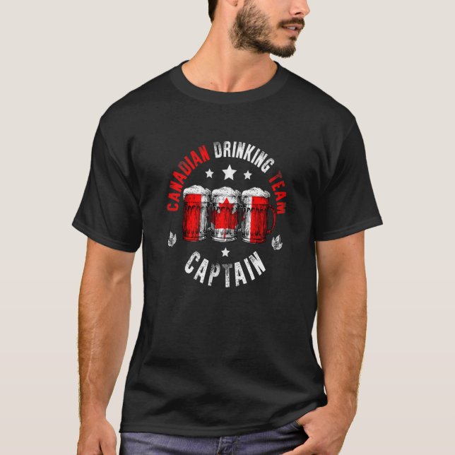 Camiseta Bebe cerveza puede Canadá Bandera Bebiendo equipo  (Anverso)
