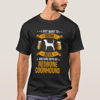 Camiseta Bebe Cerveza Y Coloca Con Mi Perro Coonhound De Re