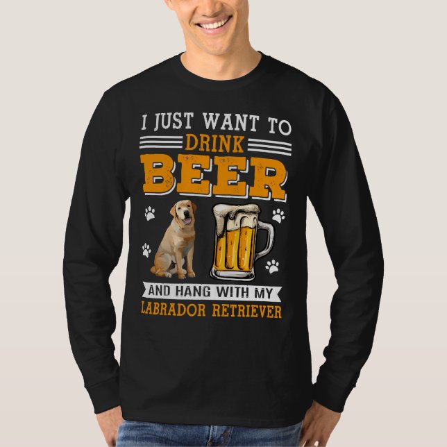Camiseta Bebe Cerveza Y Coloca Con Mi Tee De Labrador Recup (Anverso)