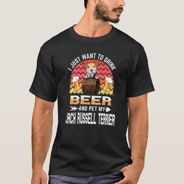 Camiseta Bebe cerveza y Mascota mi Jack Russell Terrier Pup (Anverso)