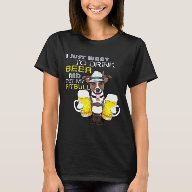 Camiseta Bebe Cerveza Y Mascota Mi Pitbull (Anverso)