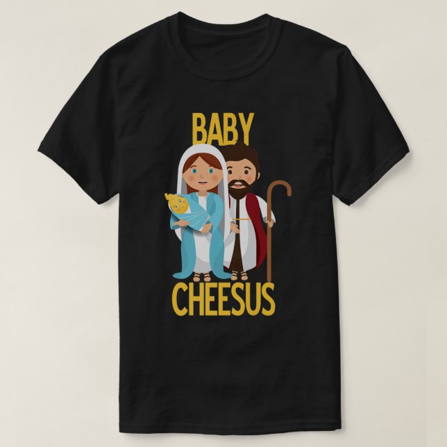 Camiseta Bebé Cheesus Navidades cristianos Natividad Cristi (Diseño del anverso)