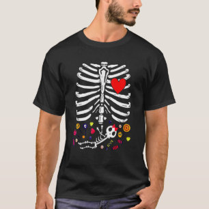 Camiseta Bebé Chica Skeleton Invitación de Embarazo X Ray H