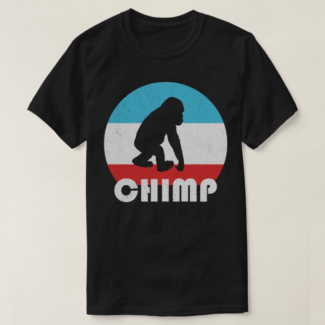 Camiseta Bebé Chimpanzee Chimp Vintage Retro Silhouette Gif (Diseño del anverso)