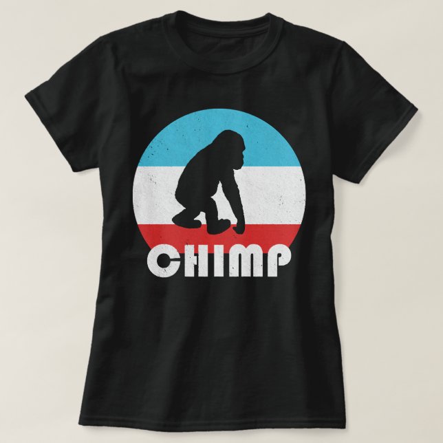 Camiseta Bebé Chimpanzee Chimp Vintage Retro Silhouette Gif (Diseño del anverso)