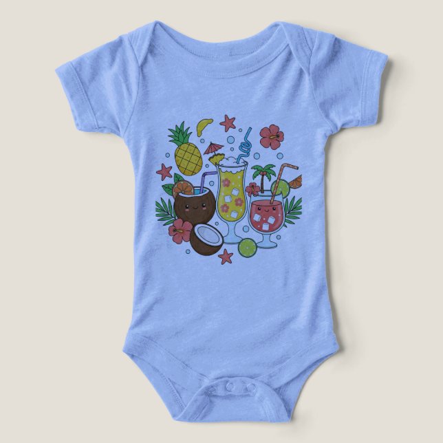 Camiseta Bebé Cóctel de Verano Bebida Tropical Mon (Diseño delantero )