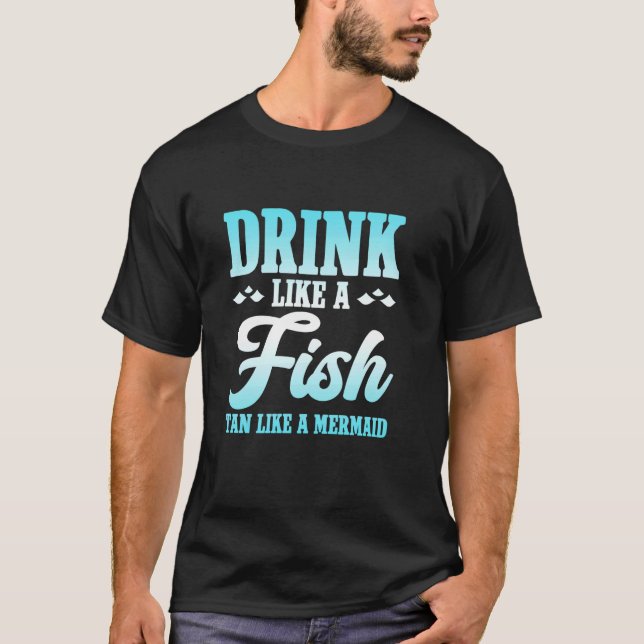 Camiseta Bebe Como Un Pez Tan Como Una Sirena Capitán Barco (Anverso)