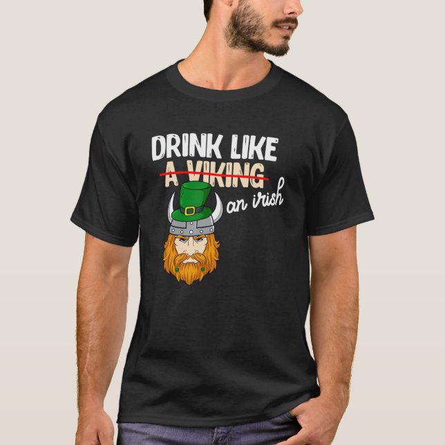 Camiseta Bebe Como Un Viking En Los Sta Patrones Irlandeses (Anverso)