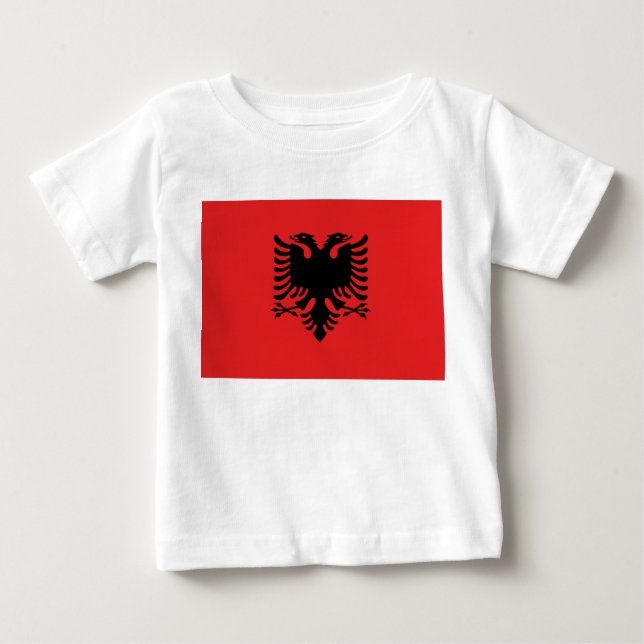 Camiseta bebé con bandera de Albania (Anverso)