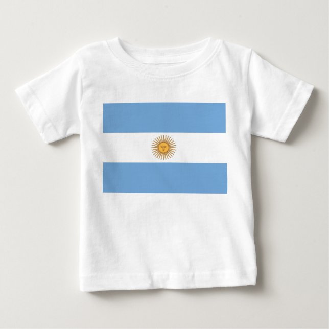 Camiseta bebé con bandera de Argentina (Anverso)