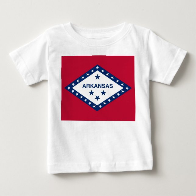 Camiseta bebé con bandera de Arkansas (Anverso)