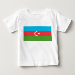 Camiseta bebé con bandera de Azerbaiyán