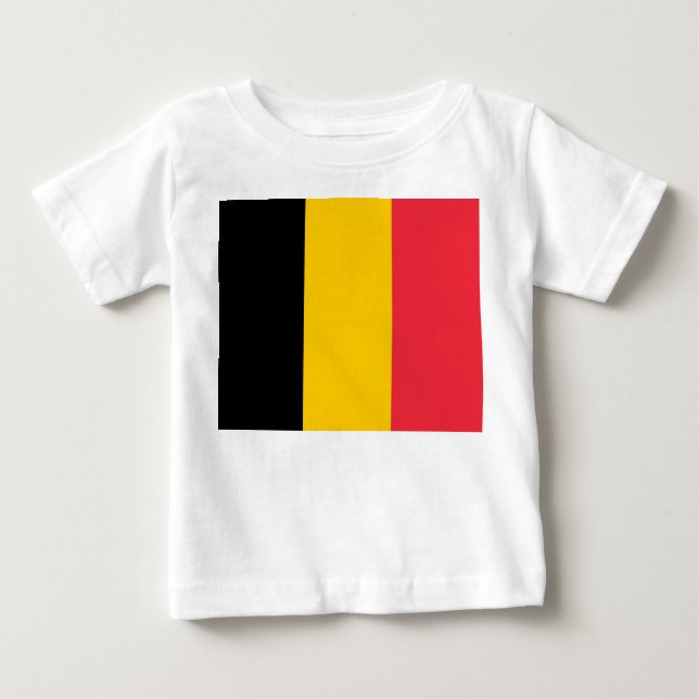 Camiseta bebé con bandera de Bélgica (Anverso)