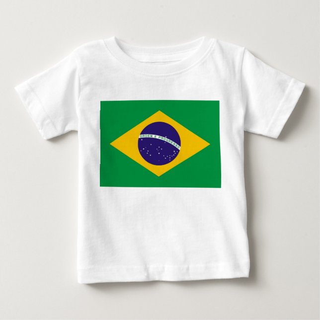 Camiseta bebé con bandera de Brasil (Anverso)
