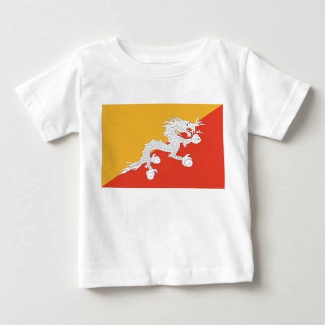Camiseta bebé con bandera de Bután (Anverso)