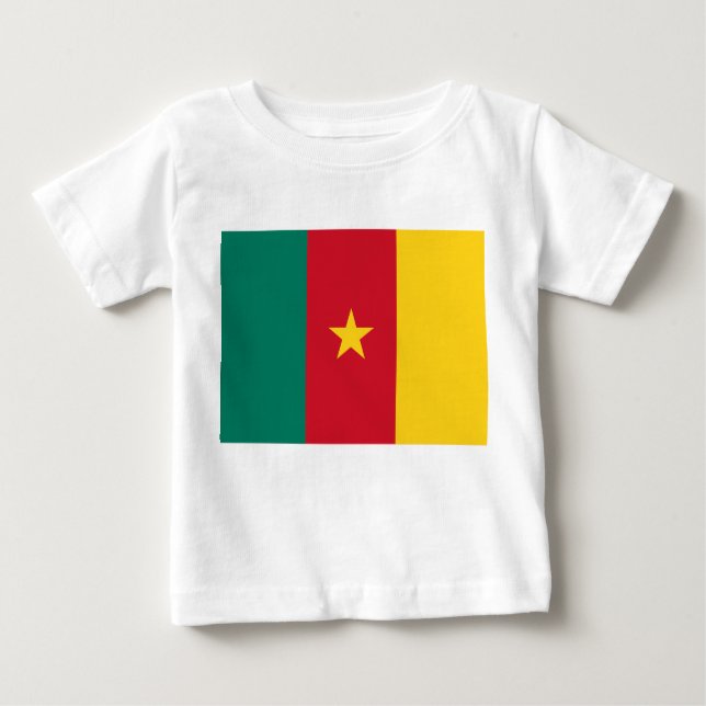 Camiseta bebé con bandera de Camerún (Anverso)
