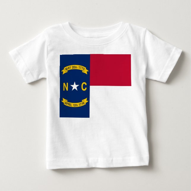 Camiseta bebé con bandera de Carolina del Norte (Anverso)