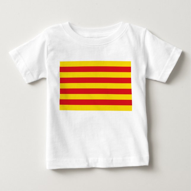 Camiseta bebé con bandera de Cataluña (Anverso)