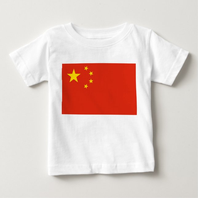 Camiseta bebé con bandera de China (Anverso)