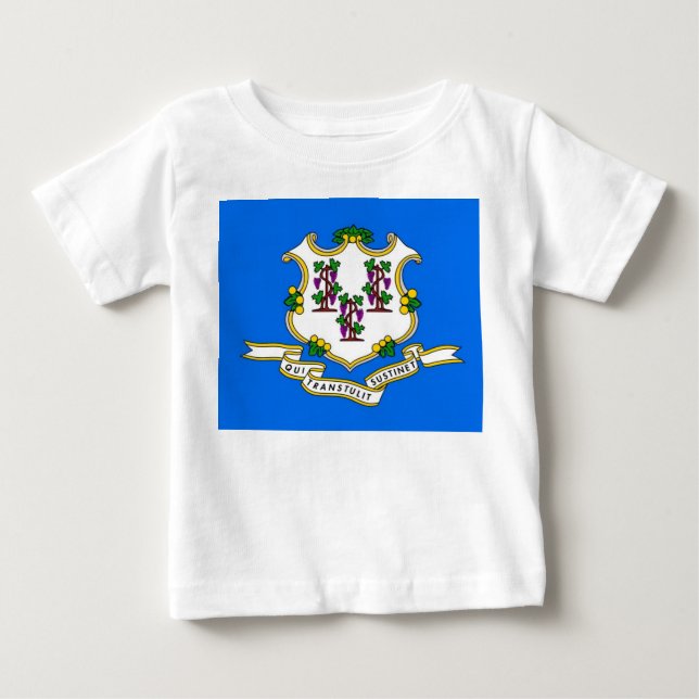 Camiseta bebé con bandera de Connecticut (Anverso)