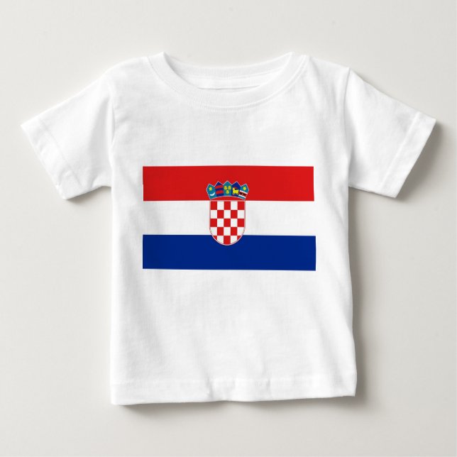 Camiseta bebé con bandera de Croacia (Anverso)