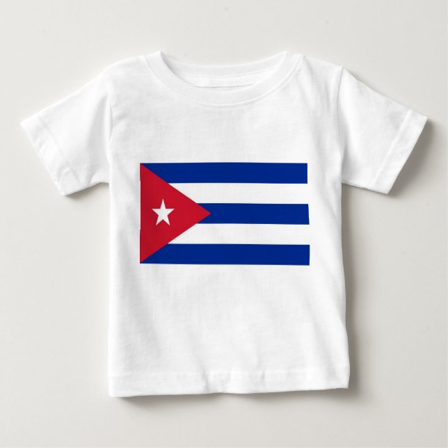 Camiseta bebé con bandera de Cuba (Anverso)